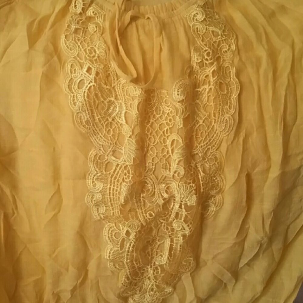 Cato Lacy Bright Yellow Blouse